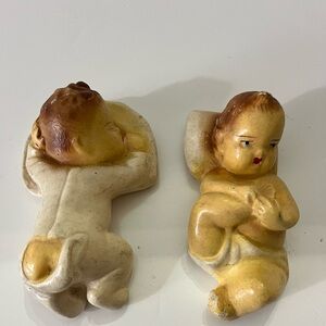 1940’s Chalkware Babies set of two, Vintage MCM